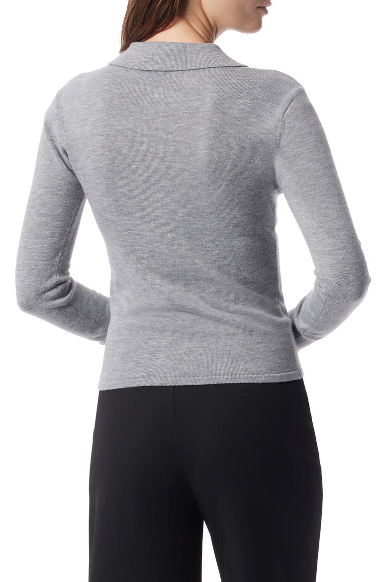 Sinead Polo Sweater, Alternate, color, HEATHER GRAY