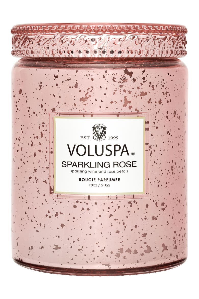 Sparkling Rose Large Jar Candle, Alternate, color, SPARKING ROSE