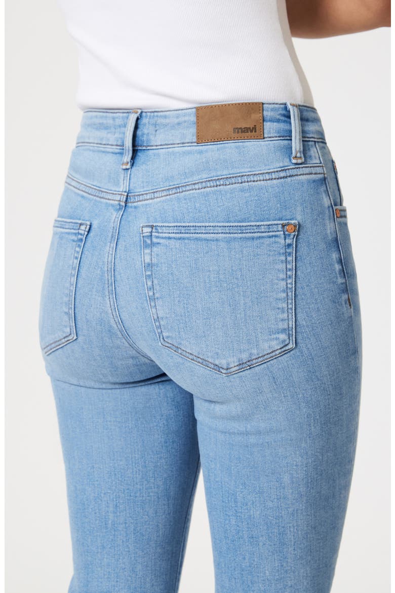 Viola Raw Hem High Waist Ankle Straight Leg Jeans, Alternate, color, LIGHT BRUSHED FLEX BLUE