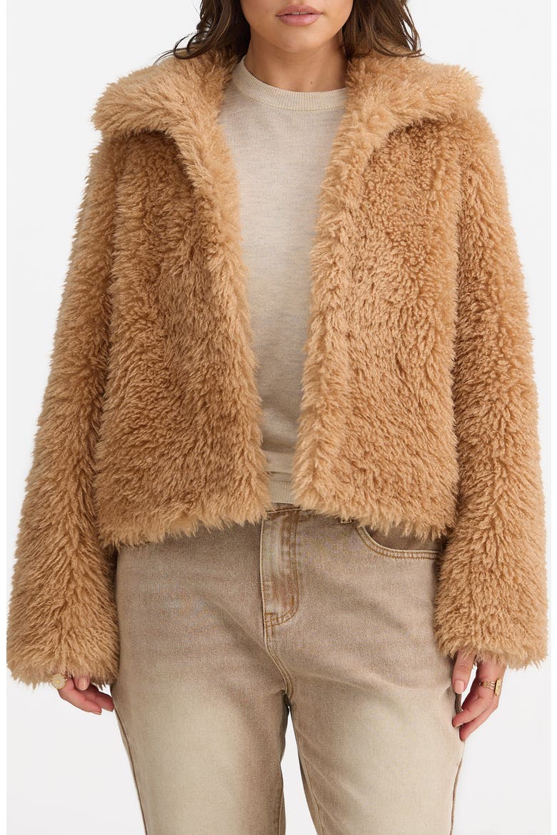 Stuart Faux Fur Jacket, Main, color, BISCUIT