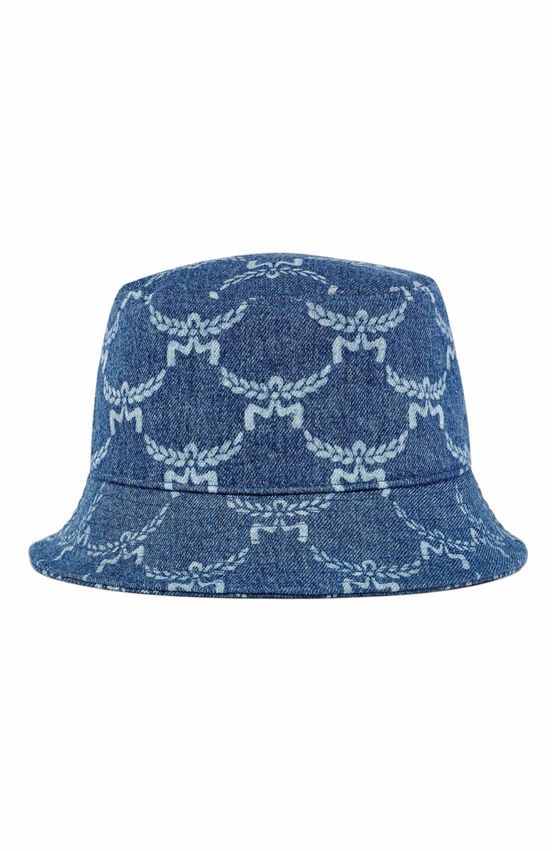 MCM Lauretos Denim Bucket Hat, Alternate, color, 