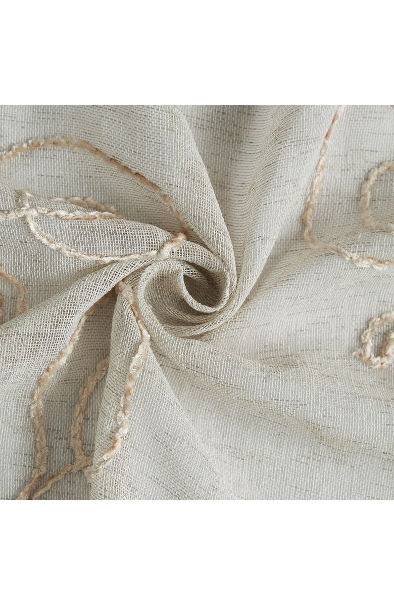 DAINTY HOME Stella Embroidered Shower Curtain, Alternate, color, Linen