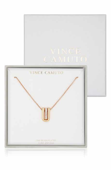 Geo Pavé Pendant Necklace