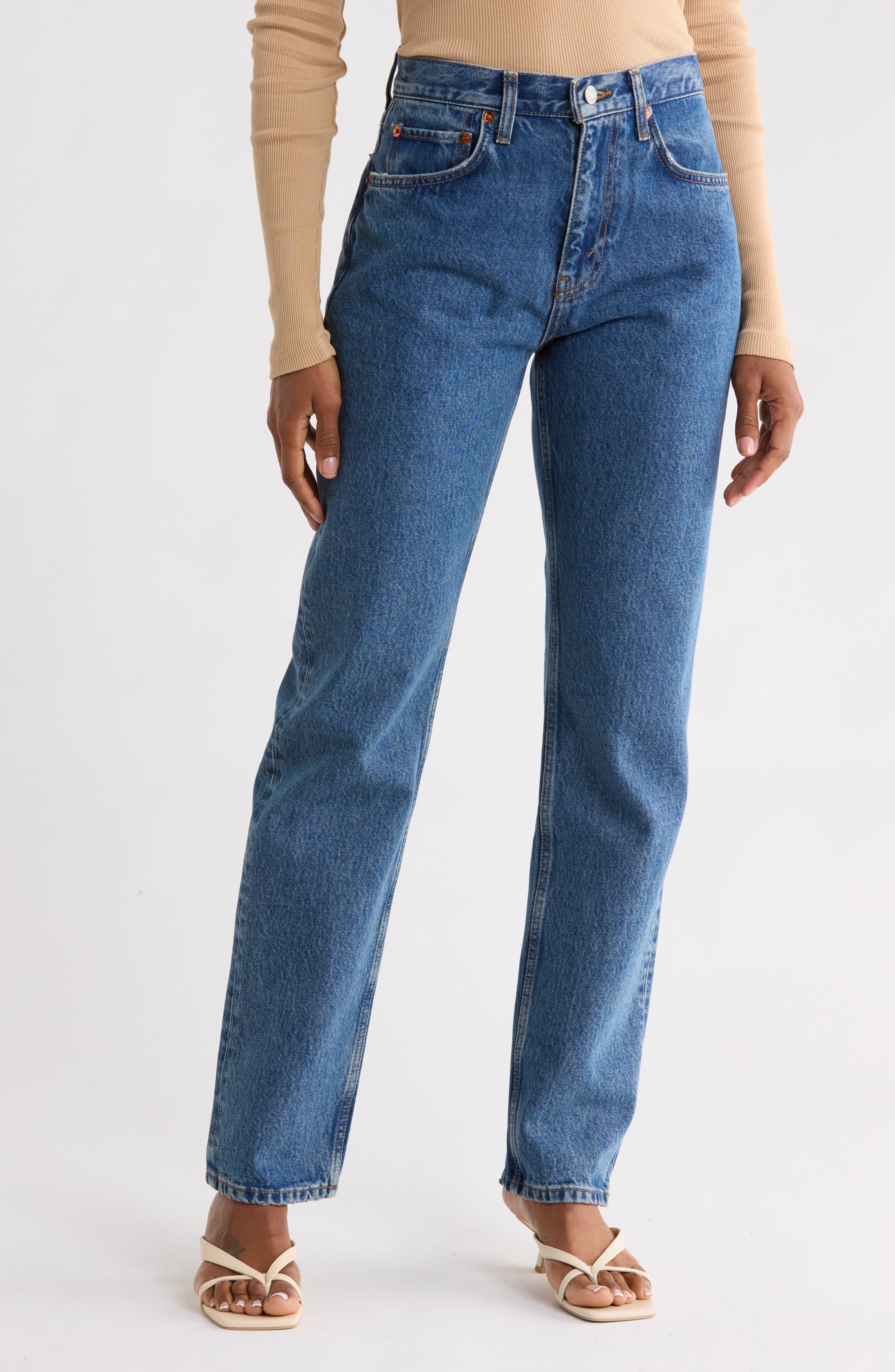 The Mel High Waist Organic Cotton Straight Leg Jeans