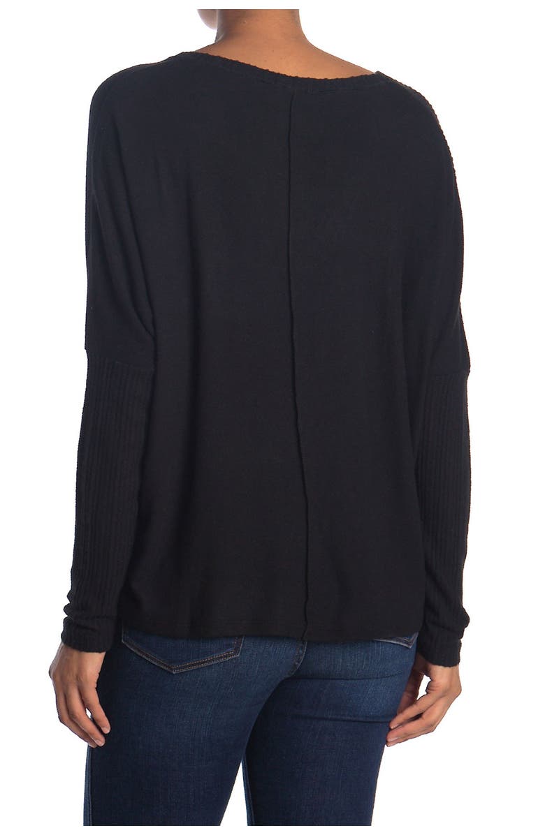 Heather by Bordeaux Mixed Ribbed Long Dolman Sleeve Pullover, Alternate, color,