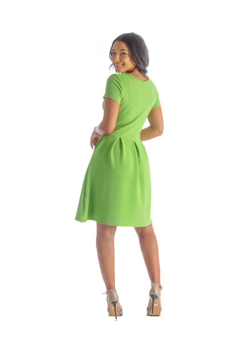 Scoop Neck Knee Length Pleated Pocket Dress, Alternate, color, Kiwi
