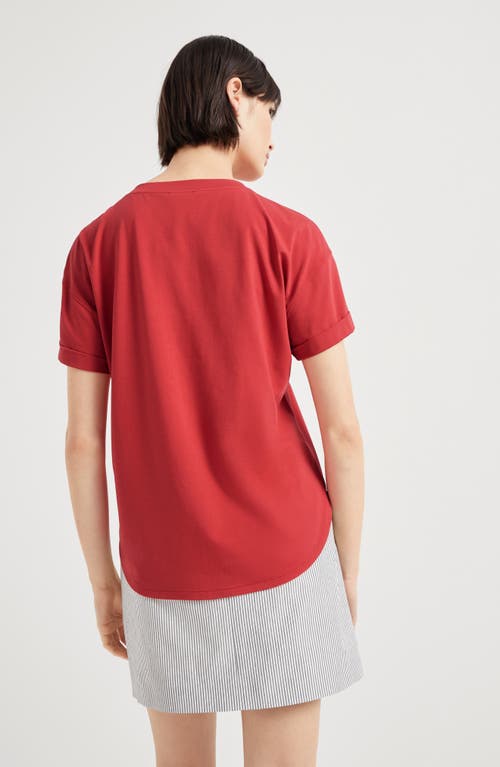 Brunello Cucinelli T-shirt Whit Embellishments In Red