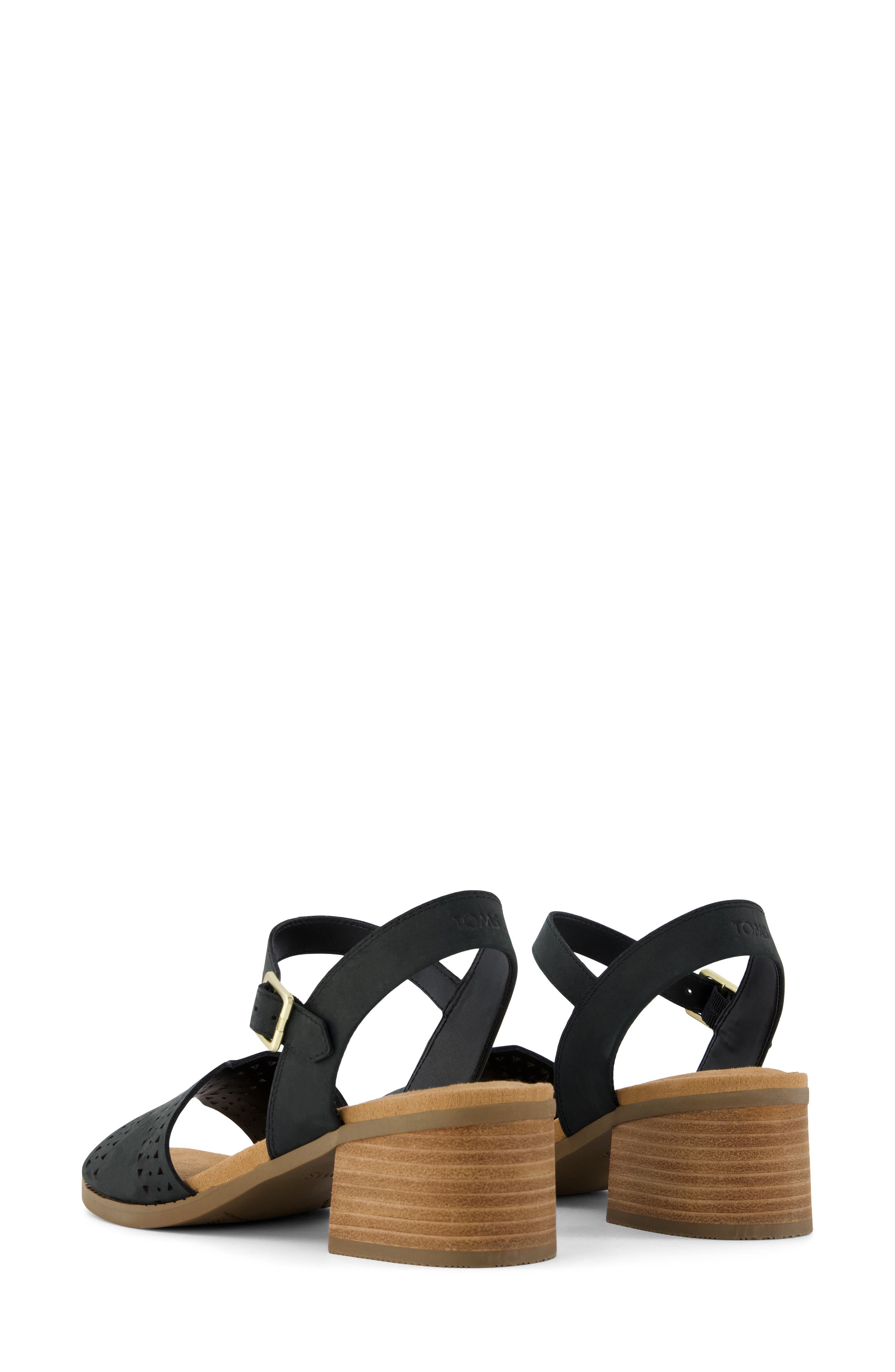 TOMS Eloise Heeled Open Toe Sandal, Alternate, color, Black