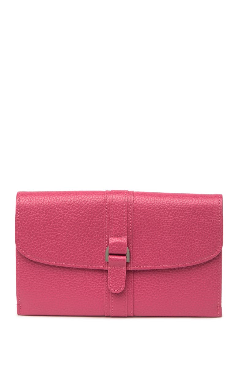 Longchamp Le Foulonne Leather Wallet, Main, color, Pink