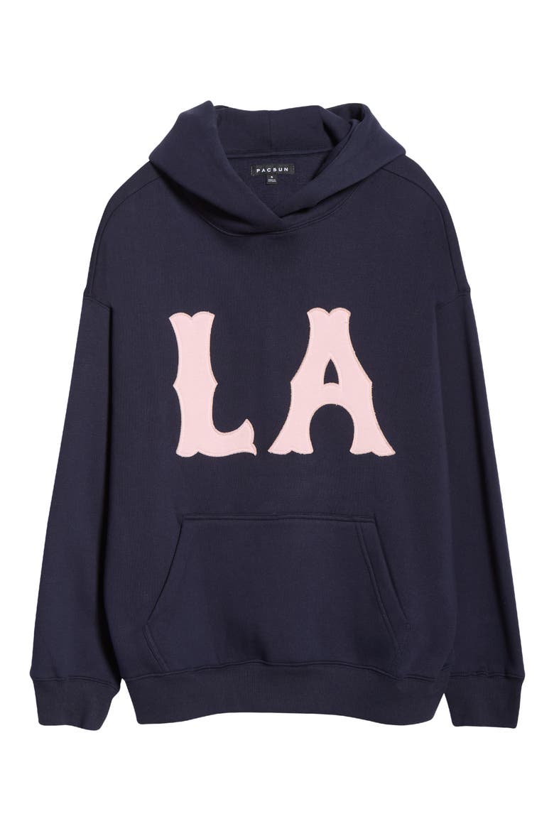 LA Cotton Blend Hoodie, Alternate, color, NAVY