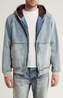 Twin Needed Hooded Denim Jacket