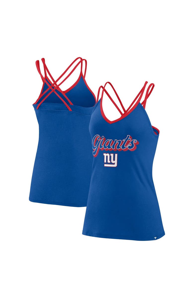 FANATICS Women's Fanatics Branded Royal New York Giants Go For It Strappy Crossback Tank Top, Alternate, color, 