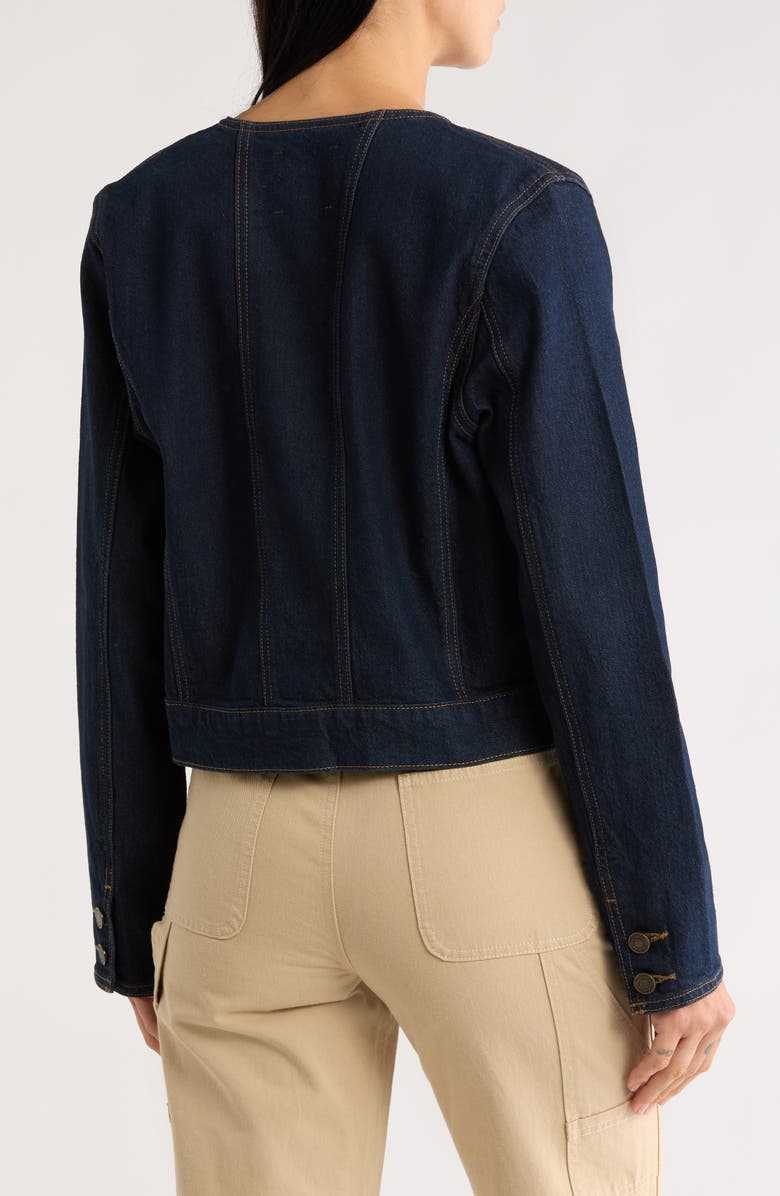 Habitual Collarless Denim Jacket, Alternate, color, Sea
