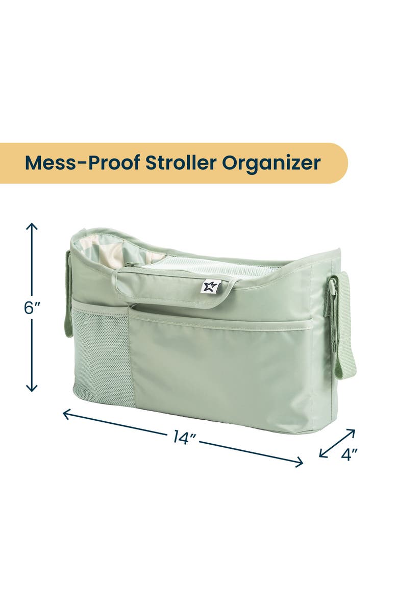 Tiny Twinkle Universal Baby Stroller Organizer Caddy, Alternate, color, Sage Checkers
