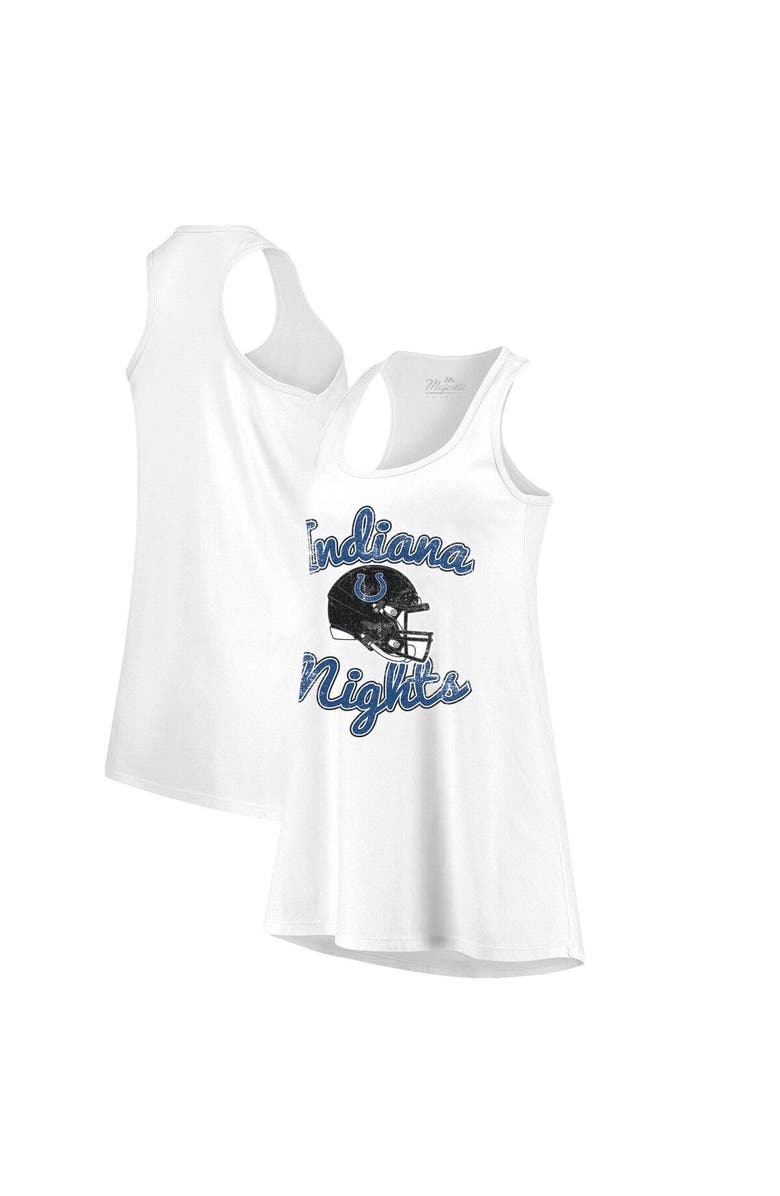 Majestic Threads Women's Majestic Threads  White Indianapolis Colts Indiana Nights Alternate Racerback Tank Top, Main, color, White