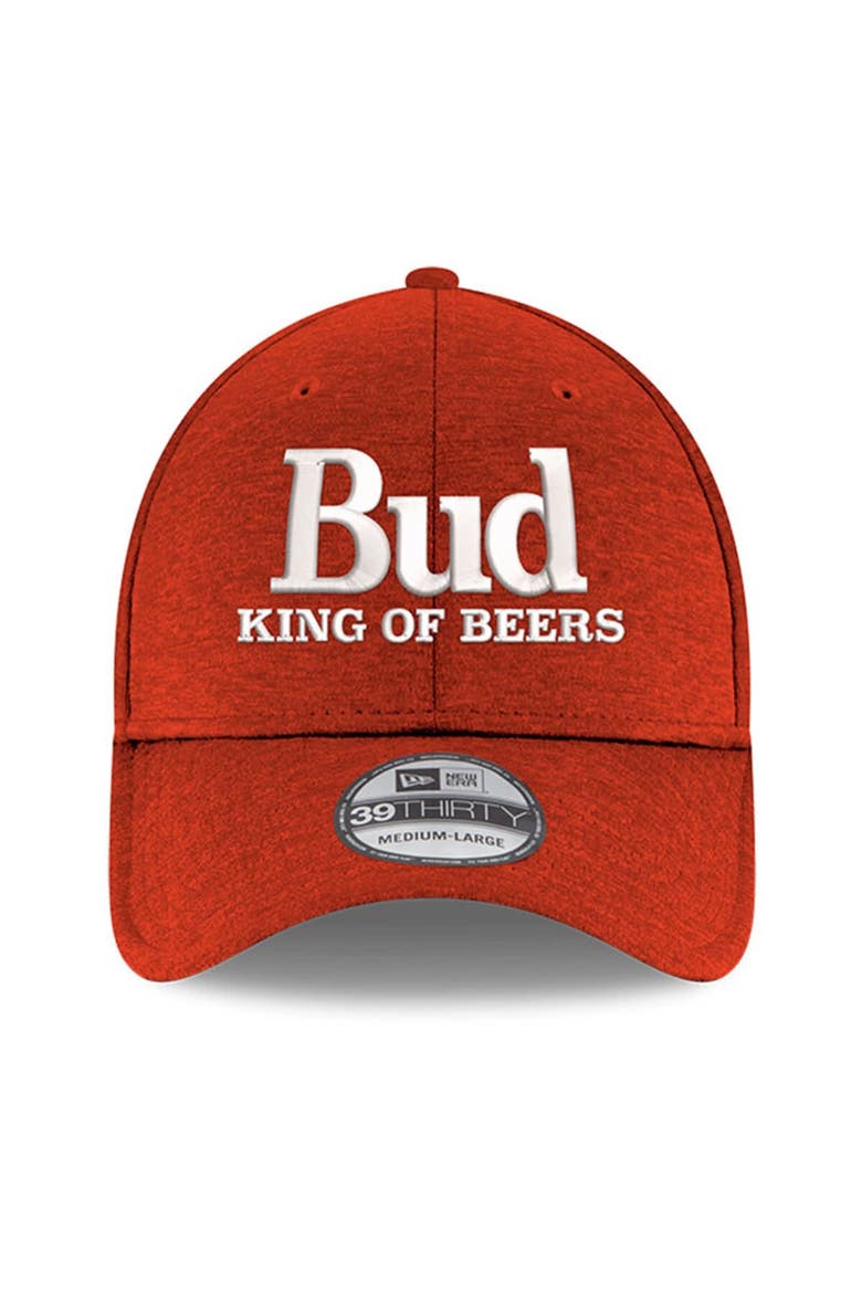 Men's New Era Scarlet Ken Schrader Bud King of Beers 39THIRTY Flex Hat, Alternate, color, Scarlet