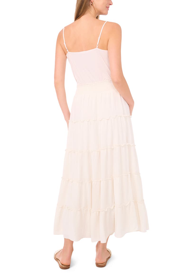 Smock Waist Tiered Maxi Skirt, Alternate, color, NEUTRAL