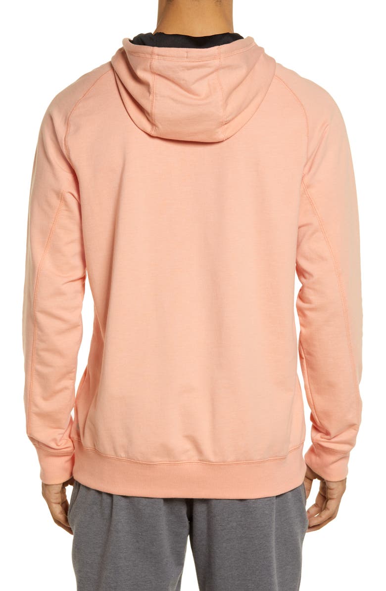 Zella Men's Fleece Hoodie, Alternate, color, Coral Shrimp Melange