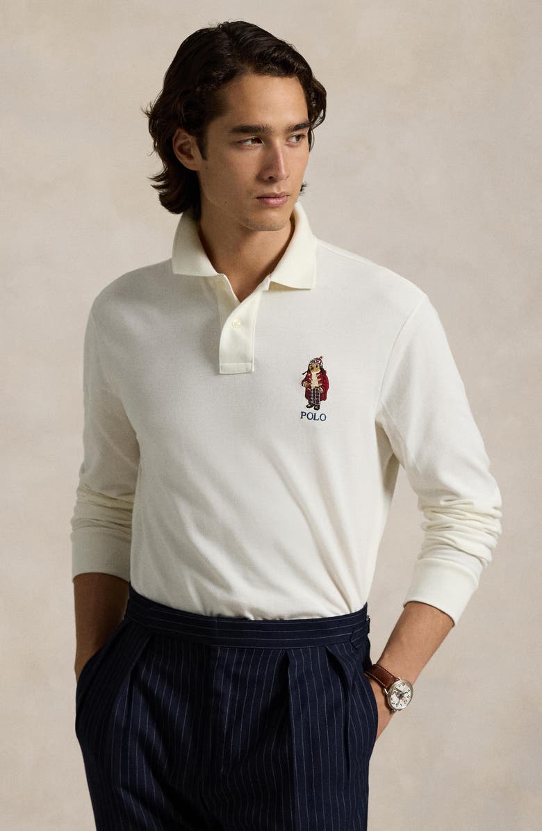 Polo Ralph Lauren Polo Bear Appliqué Cotton Piqué Polo, Alternate, color, 