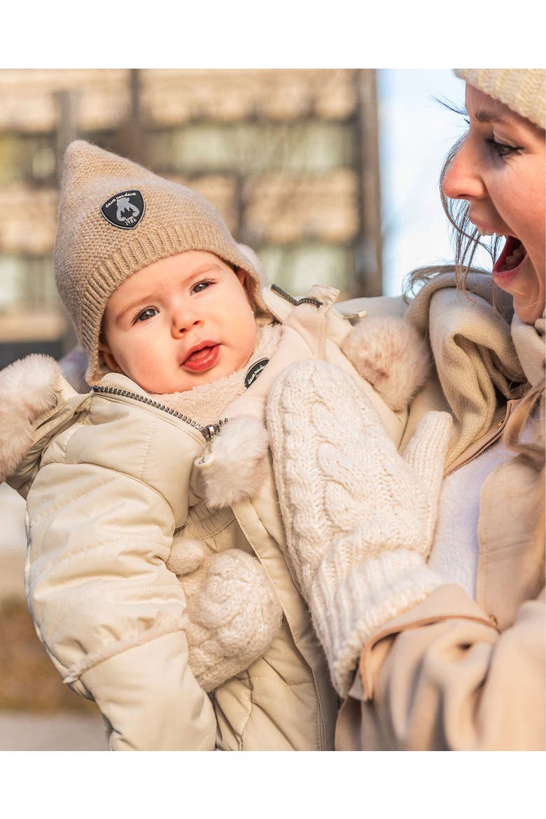 Baby Unisex Baby Pointed Knit Hat In Beige, Alternate, color, Pine Bark