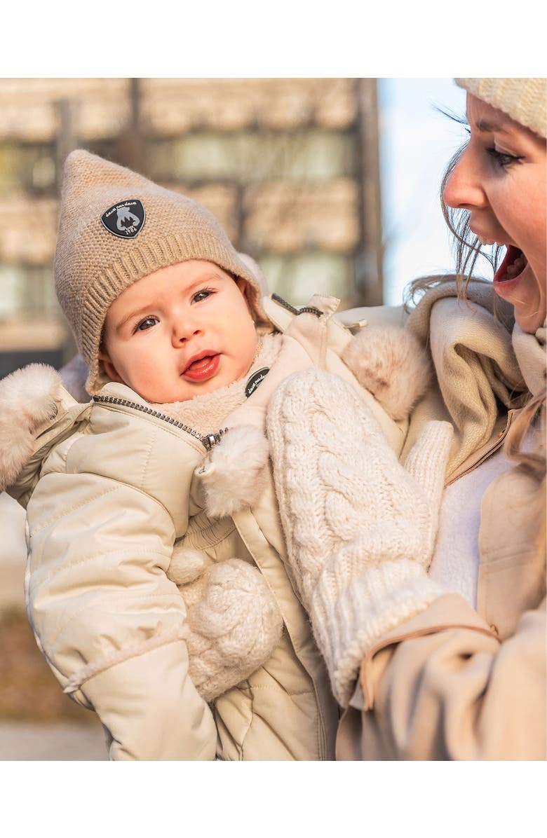 Deux par Deux Baby Unisex Baby Pointed Knit Hat In Beige, Alternate, color, Pine Bark