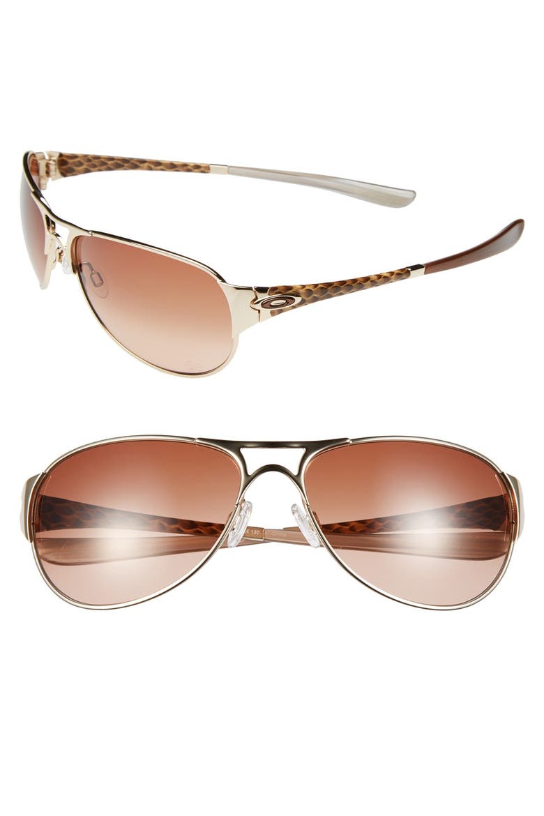 'Gretchen Bleiler Signature Series - Restless' 60mm Sunglasses, Main, color, POLISHED GOLD/ BROWN
