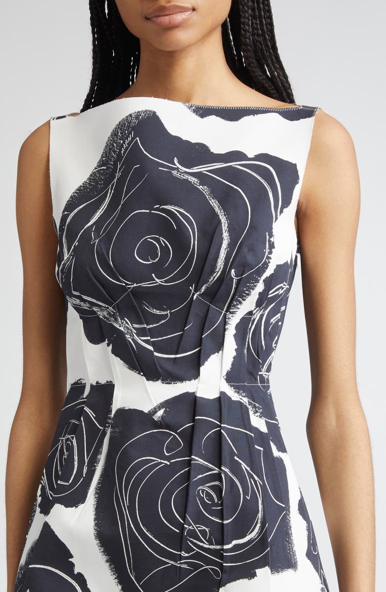 Marni Cybele Print Cotton Poplin A-Line Dress, Alternate, color, Cyw01 Lily White