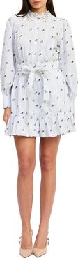 En Saison Veronica Floral Stripe Long Sleeve Shirtdress