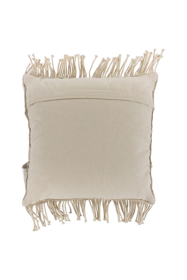 18" Natural Cotton Handmade Macrame Square Throw Pillow, Alternate, color, Ivory