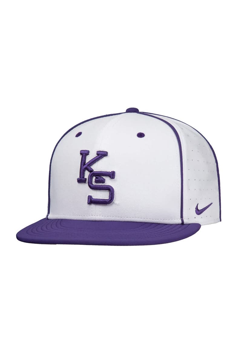 Men's Nike White Kansas State Wildcats 2025 On-Field True Performance Baseball Fitted Hat, Alternate, color, White