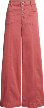 Wit & Wisdom 'Ab'Solution Skyrise High Waist Exposed Button Fly Wide Leg Pants