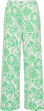 ICHI Kate Print Straight Leg Pants