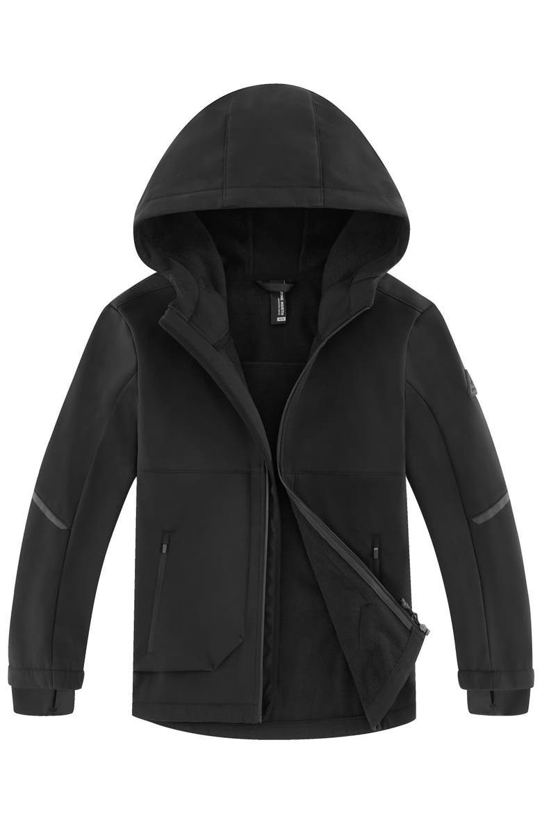 Tofino Junior - Kid's Fleece Lined Softshell Windbreaker, Alternate, color, BLACK