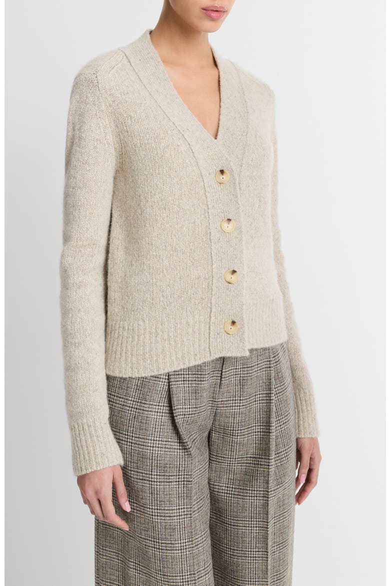 Donegal Cashmere V-Neck Cardigan, Alternate, color, BISCUIT DONEGAL