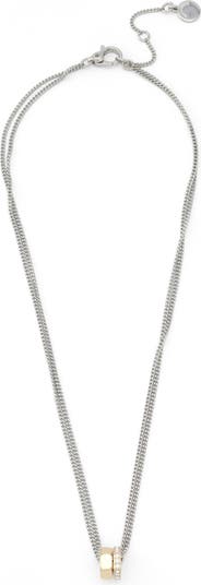 Two-Tone Bolt Pendant Necklace