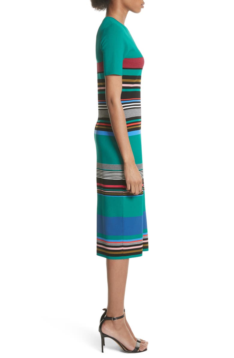 DVF Diane von Furstenberg Stripe Short Sleeve Sweater Dress, Alternate, color,