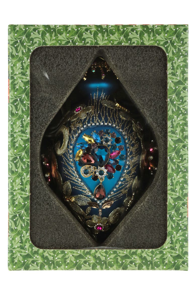 Kings Jewel Fancy Finial Ornament, Teal, Alternate, color, Teal