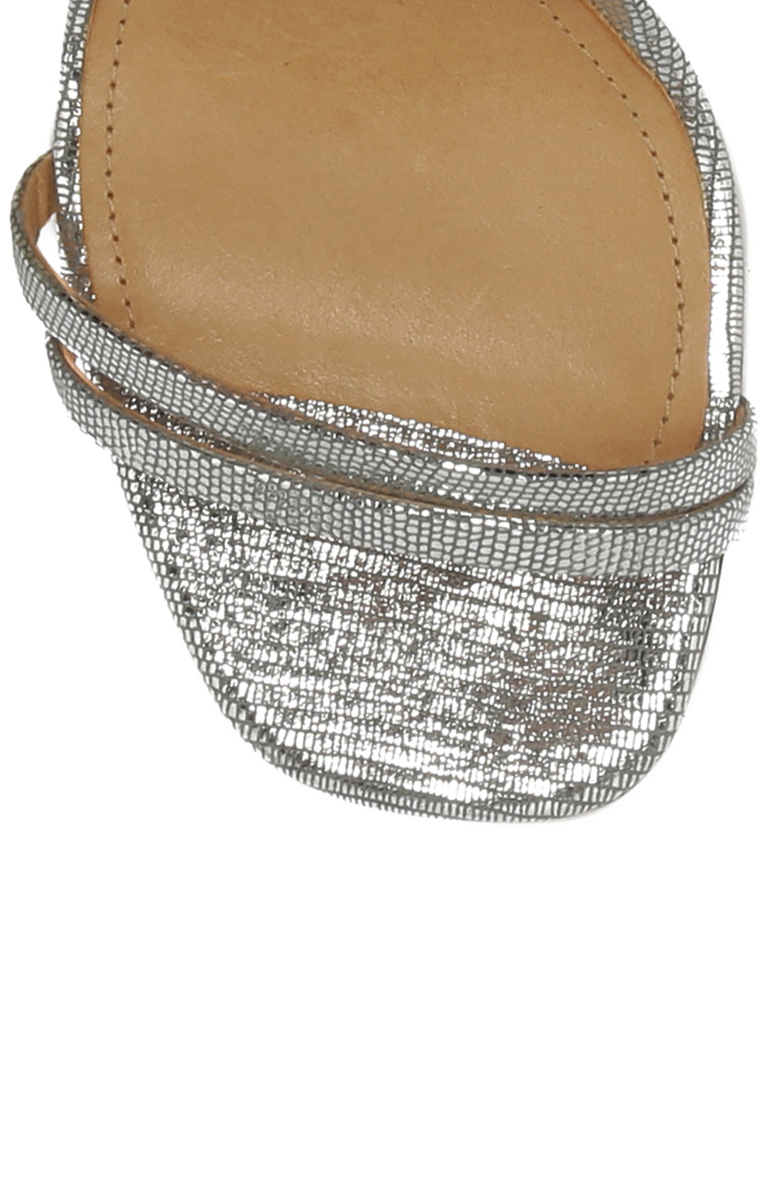 Schutz Altina Ankle Strap Sandal, Alternate, color, Prata