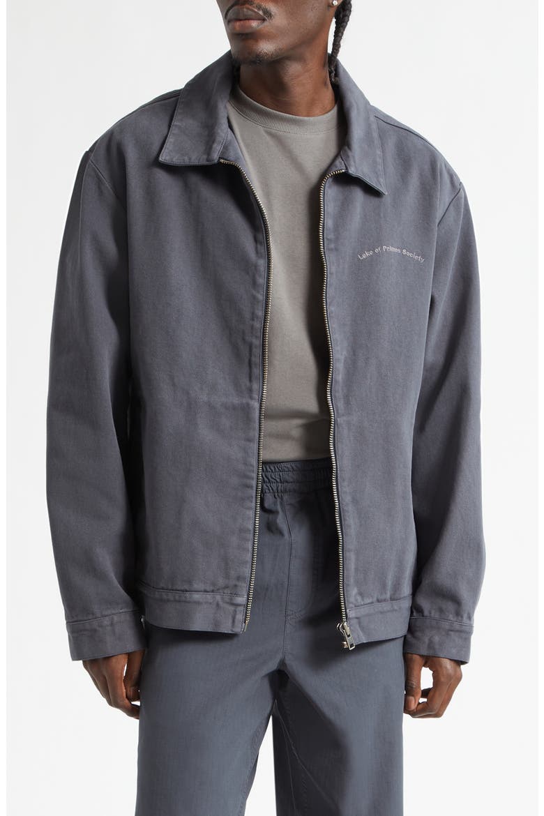 Lake Cotton Twill Zip Jacket, Main, color, CHARCOAL