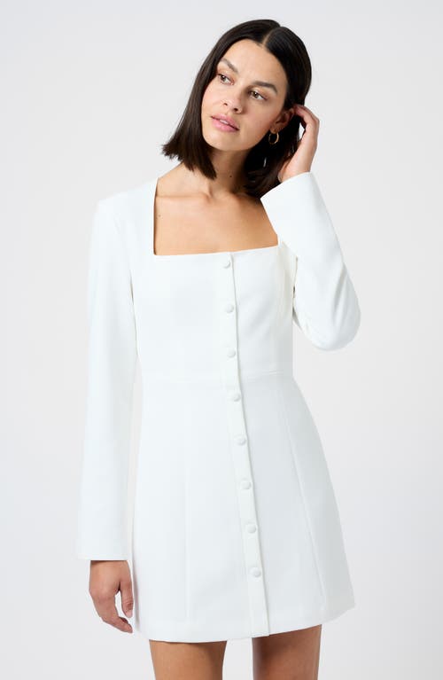 French Connection Whisper Square Neck Long Sleeve Sheath Minidress In White