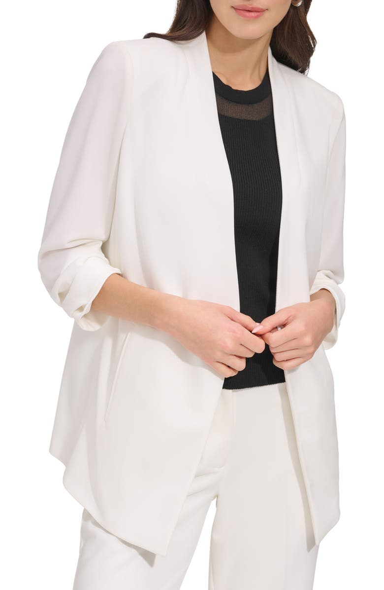 DKNY SPORTSWEAR Open Front Blazer, Main, color, Ivory