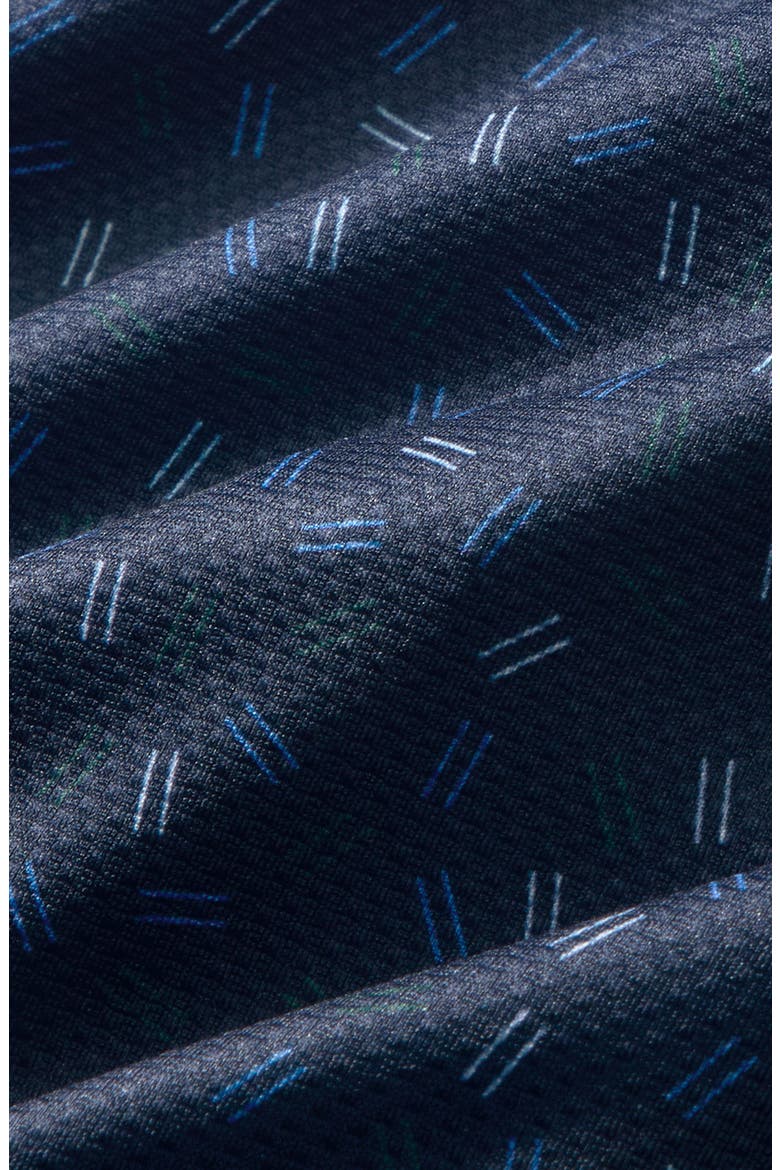 Halyard Trim Fit Navy Scattered Dash Short Sleeve Performance Button-Up Shirt, Alternate, color, MIDNIGHT NAVY SCATTERED DASH