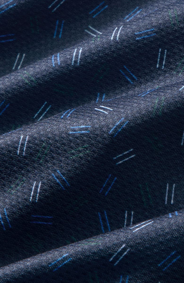 Mizzen+Main Haylard Trim Fit Navy Scattered Dash Short Sleeve Button-Up Shirt, Alternate, color, Midnight Navy Scattered Dash