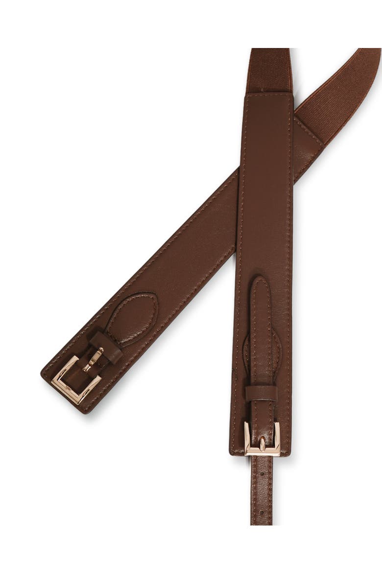 London Fog Leather Waist Belt, Alternate, color, Dark Brown