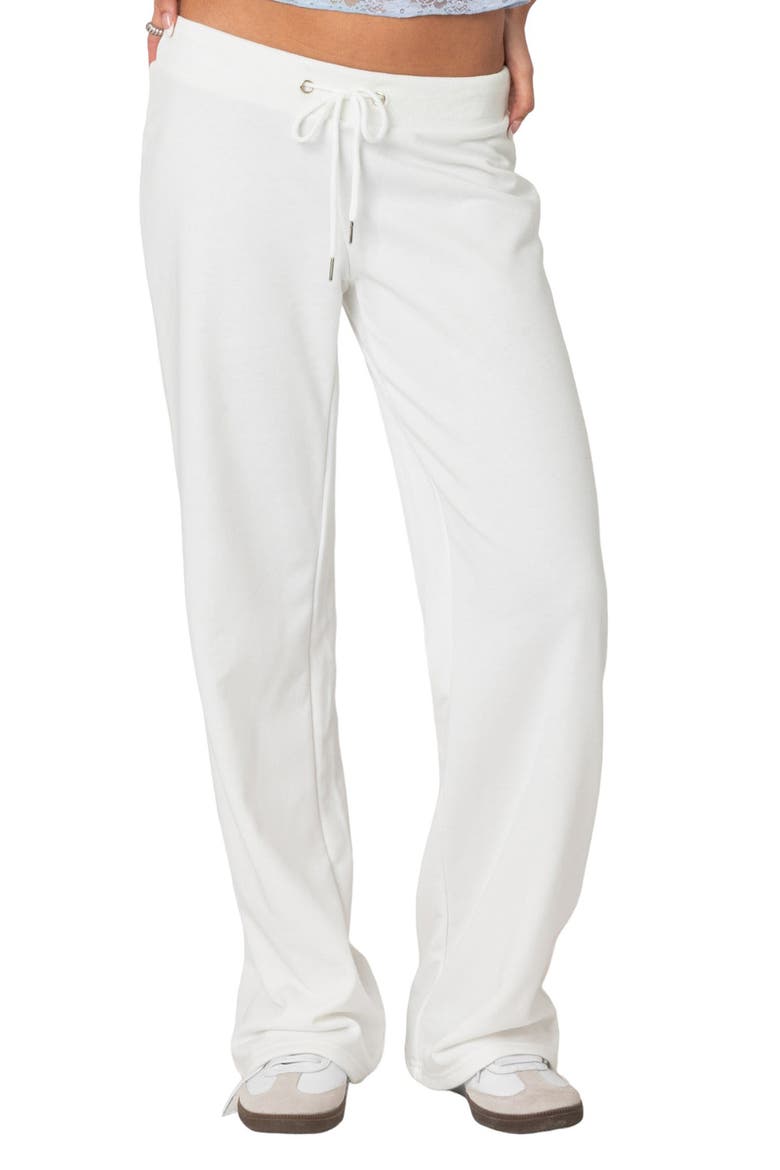 Quinn Cotton Blend Straight Leg Sweatpants, Main, color, WHITE