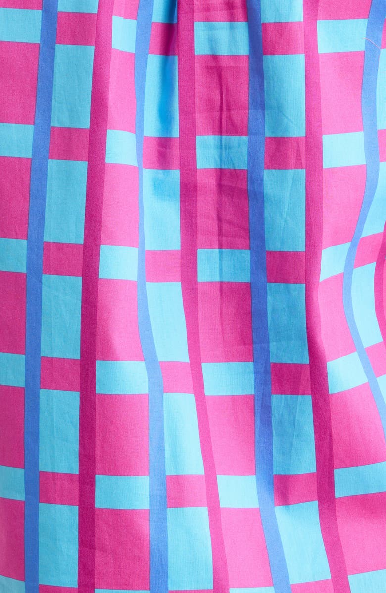 SUGARLIPS Marvy Checker Kenie Puff Sleeve Top, Alternate, color, Fuchsia-Blue-Multi