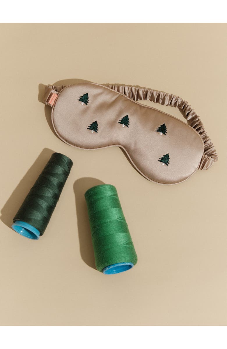 Lost Pattern Silk Sleep Eye Mask, Alternate, color, Dark Champagne