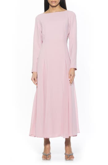 Alexia Admor Elodie Floral Long Sleeve Maxi Dress In Blush