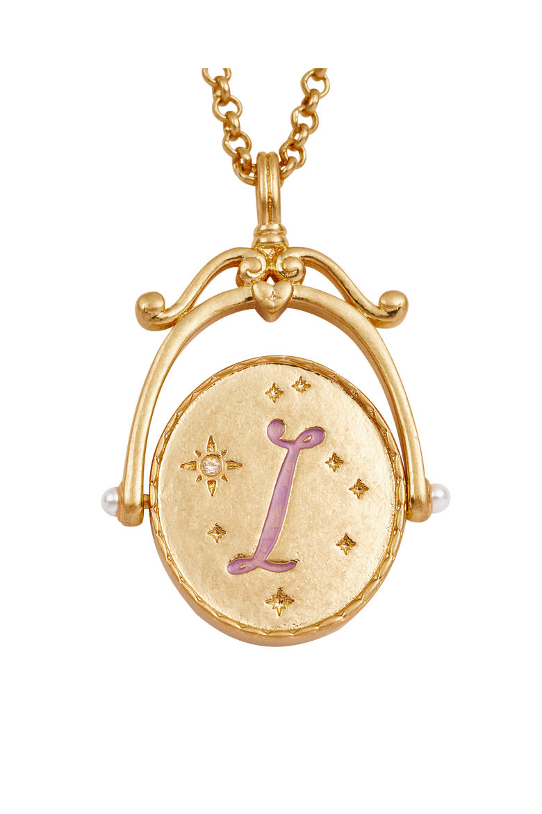 I Initial Iris Gold Spinner Chain Necklace, Alternate, color, Gold
