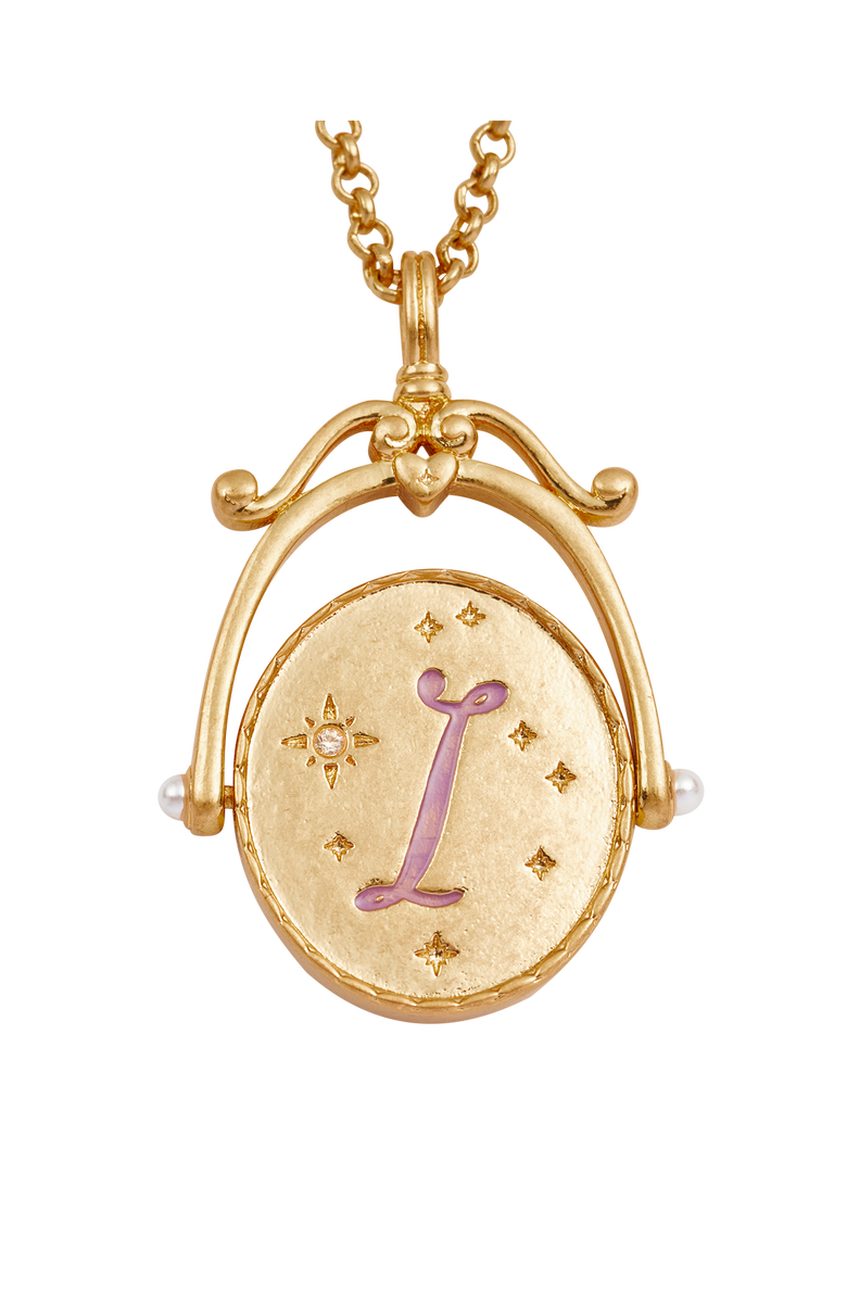 Fable England I Initial Iris Gold Spinner Chain Necklace, Alternate, color, Gold